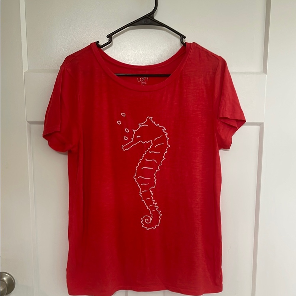 LOFT Bright Red Casual Tee